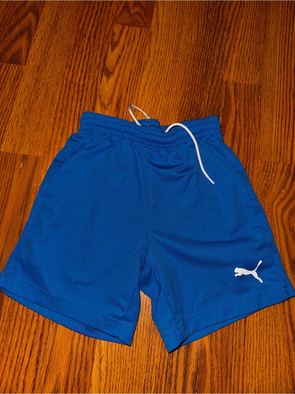 Puma Boys Royal Blue Athletic Shorts with White Logo